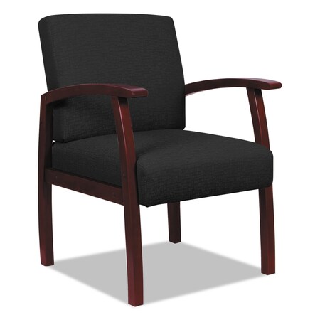 Alera Reception Lounge 700 Guest Chair, 25.25" x 26.5" x 35", Black/Mahogany ALERL7611M